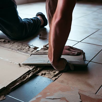 Tiling onto uneven floors